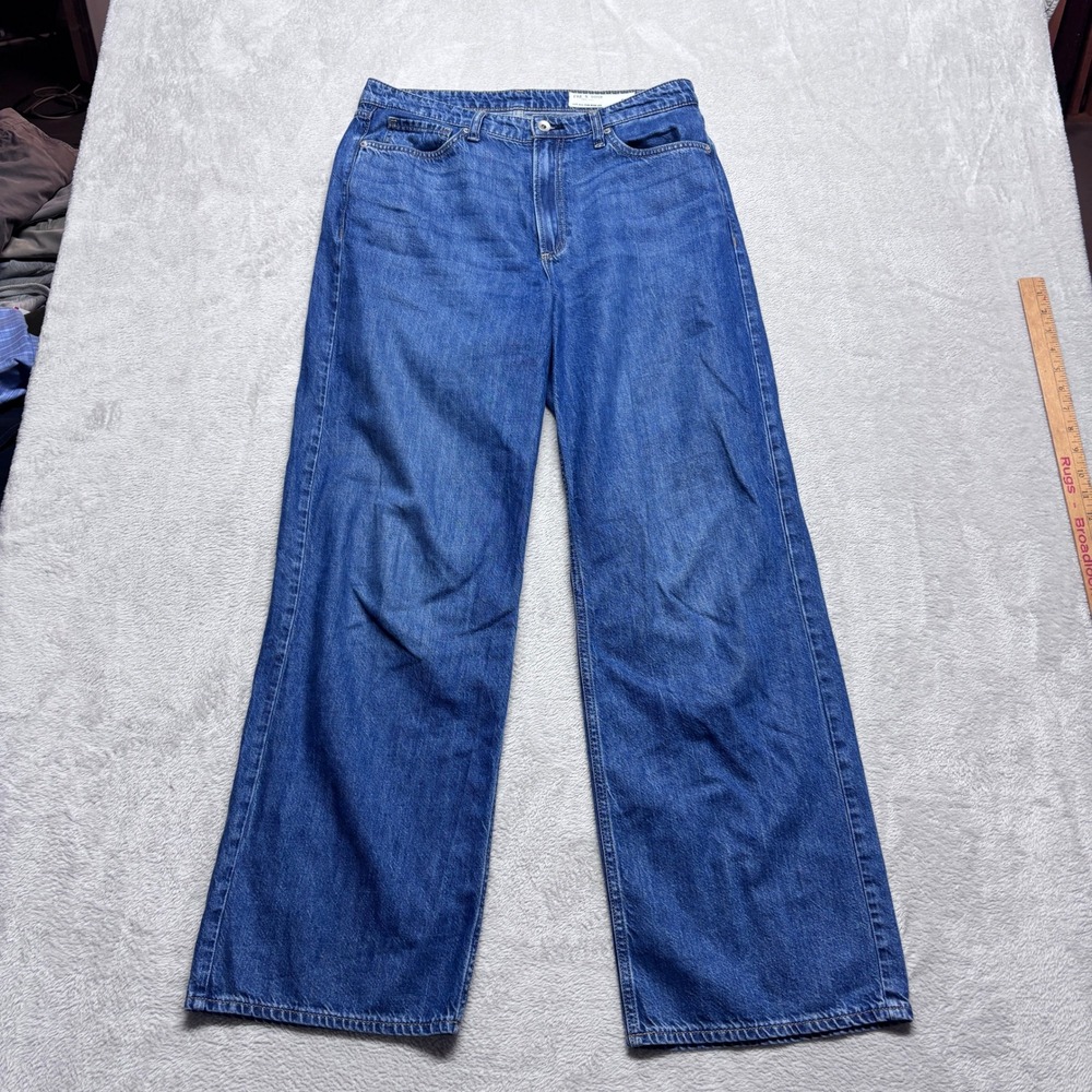 Rag & Bone‎ Lori Mid-Rise Wide Leg Baggy Jeans Blue Denim Women's 29